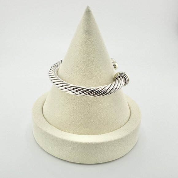 David Yurman Dome Cuff w/ Sterling Silver & 14K Yellow Gold - Medium - Picture 8 of 12